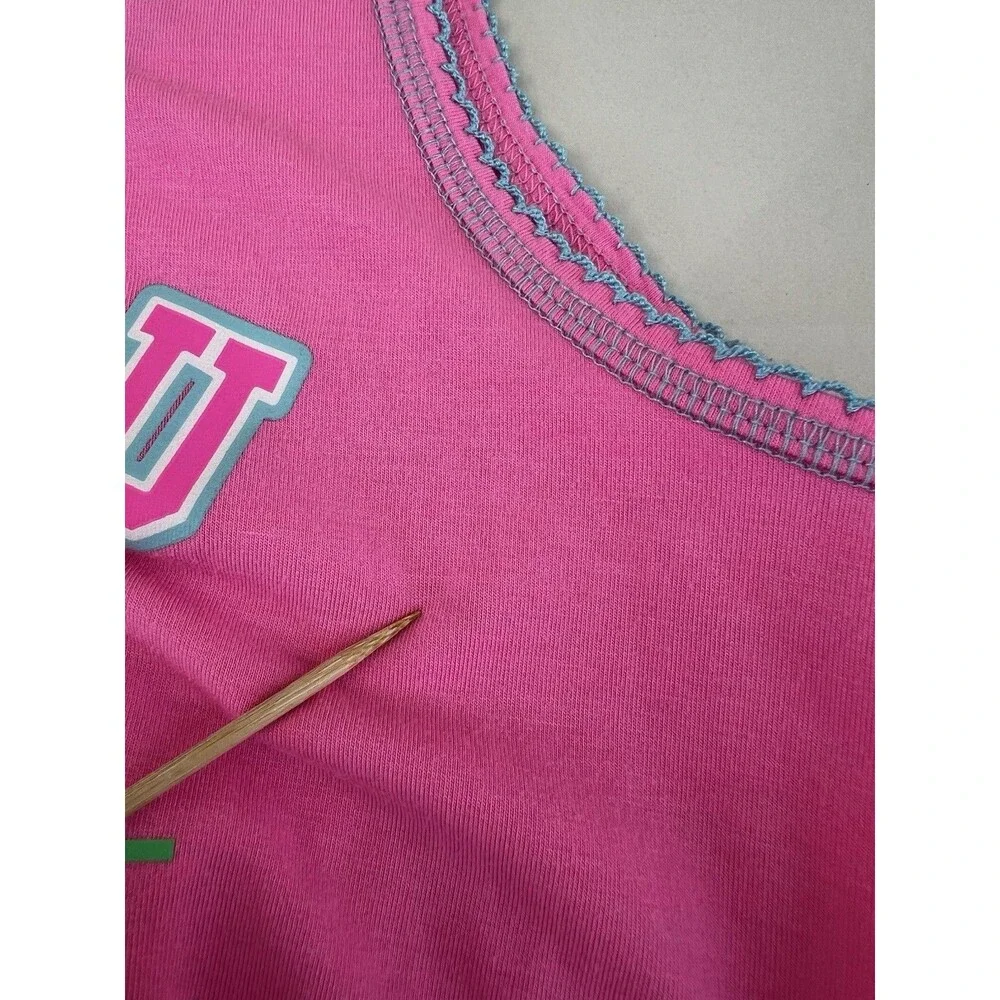 Malibu Barbie Sleeveless Graphic Print Romper Flowy Skirt Skort Tennis L 10-12